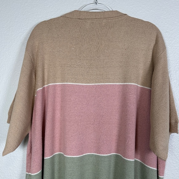 Brownstone Studio women plus size 2X short sleeve knit top 100% silk tan pink - Picture 8 of 12